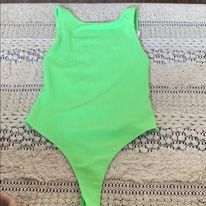 Bershka lime green bodysuit